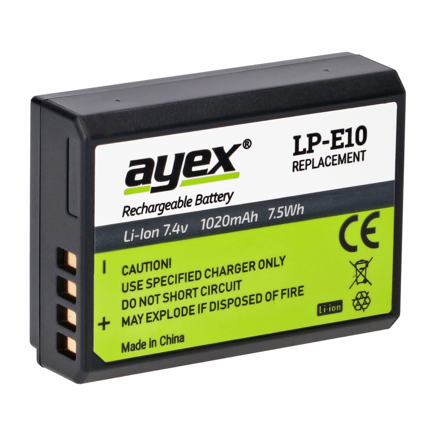 Ayex LP-E10 Batarya Canon 1300D, 1200D, 1100D, Rebel T3, T5 İçin