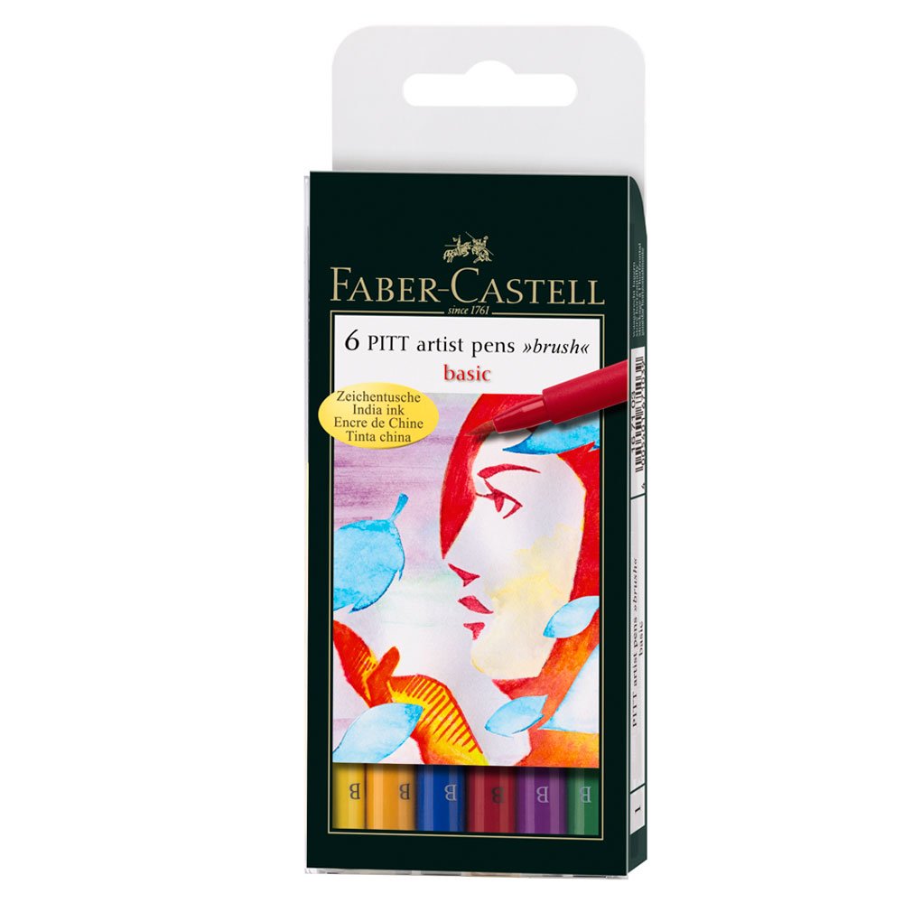 Faber-Castell Faber Castell Pitt Artist Pens Brush 6'lı Ana Renk