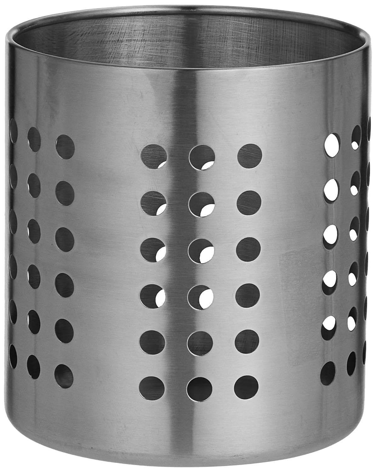 IKEA sepeti 'Ordning' Besteckstaender paslanmaz çelik – Kuechenutensilienhalter – 12 cm Çap-13,5 cm Yükseklik, paslanmaz çelik, Gümüş, 14 x 12 x 12 cm