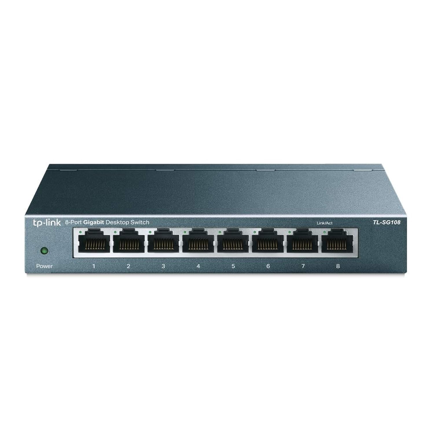 TP-Link TL-SG108, 8-Port 10/100/1000 MBPS Gigabit Ethernet Switch 5 V Harici Güç Adaptörü