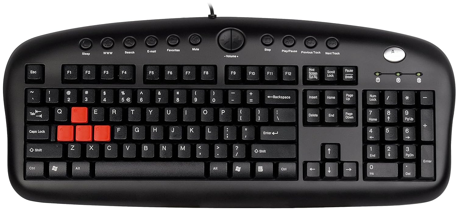 A4tech A4 Tech KB-28G Q Türkçe Multimedya Gaming (Oyuncu) Klavye, Oyunculara Özek Kaucuk Değiştirilebilir (A,S,W,D ) Tuşlar Siyah