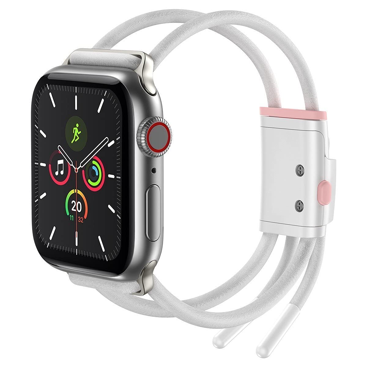 Baseus Lets Go, Akıllı Saat Kordonu, Beyaz - Pembe, Apple Watch Seri 3 & 4 & 5 Uyumlu, 38 mm / 40 mm