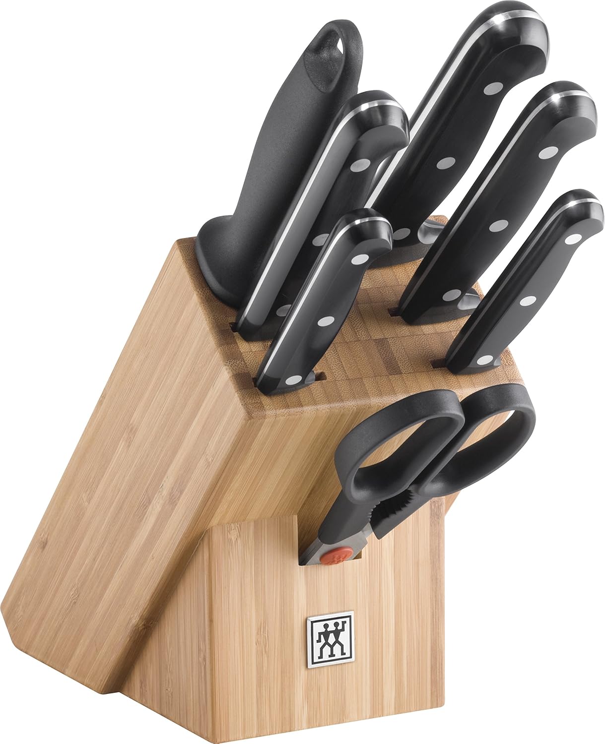 Zwilling 34931-003-0 Twin Chef 2 Blok Bıçak Seti, Paslanmaz Çelik Ve Ahşap, Siyah, 8 Parça