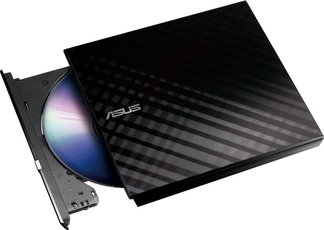 ASUS Sdrw-08D2S-U Lite - Windows Ve Mac Os Için Uyumlu Ömür Boyu Veri Yedeklemesi için M-Disc Desteği ile Taşınabilir 8X DVD Yazıcı, Siyah