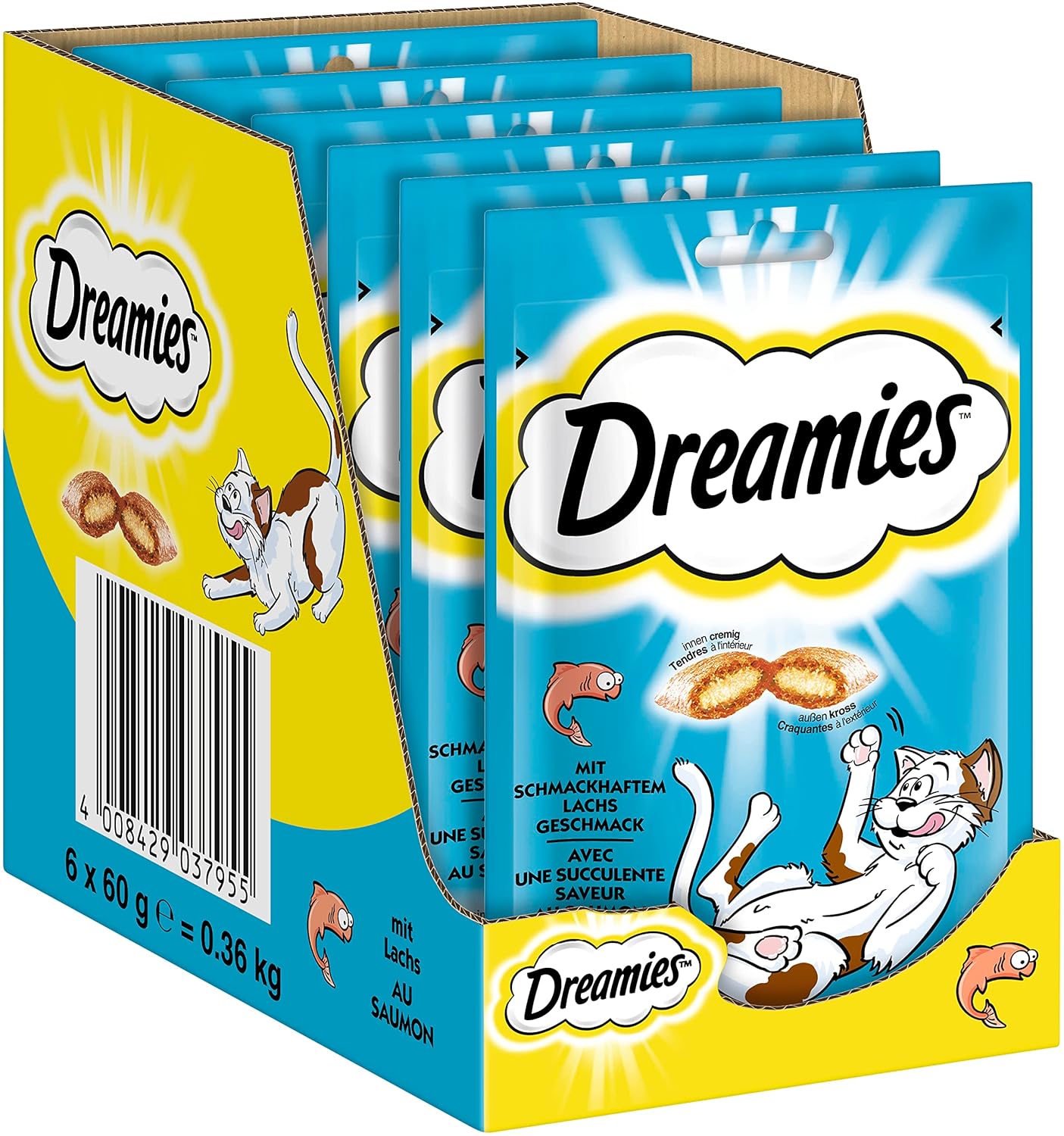 Dreamies Somonlu Kedi Ödül Maması 60 G x 6 Adet, 1 Kutu