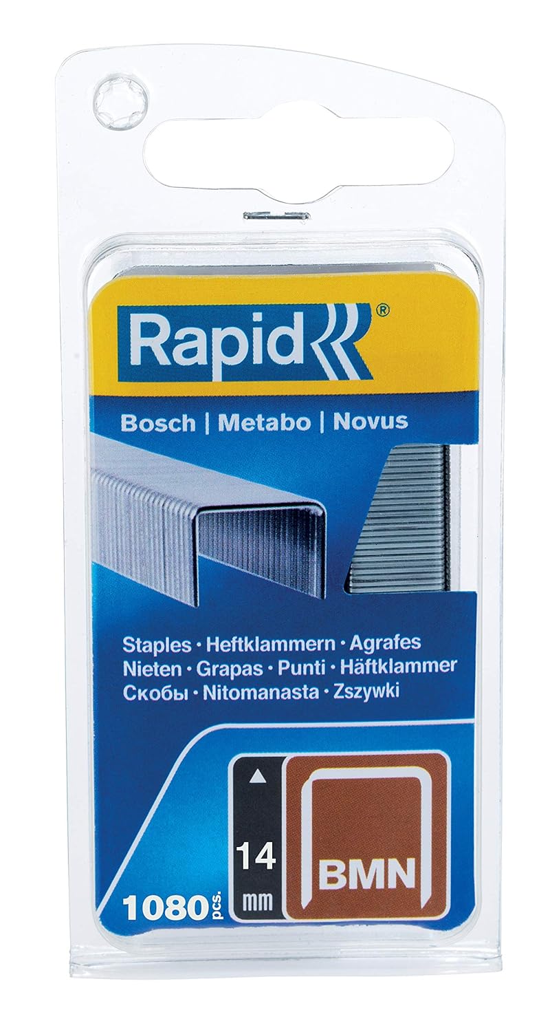 Rapid Zımba teli Tip BMN 14 mm Zımba teli, 1.080 adet, Bosch, Metabo ve Novus el ve elektrikli zımba için ince tel kıskaçlar