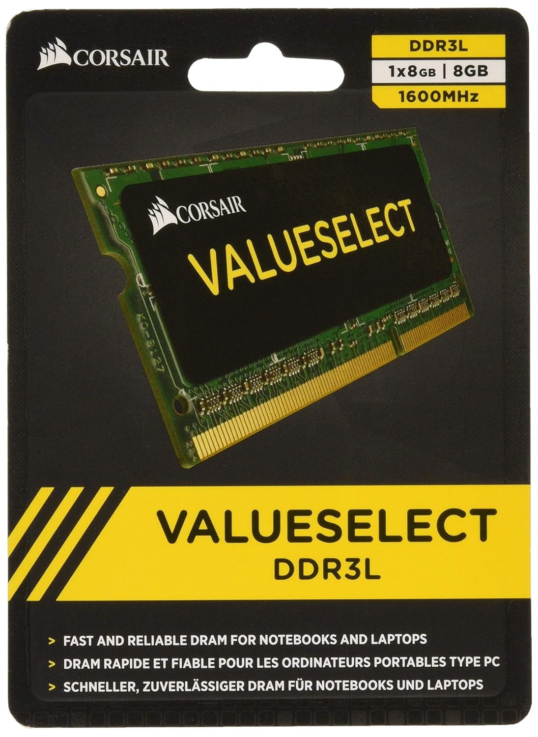Corsair Value Select SODIMM 8GB (1X8GB) 1600Mhz CL16 1.35V DDR3 Ram (CMSO8GX3M1CL1600C11)