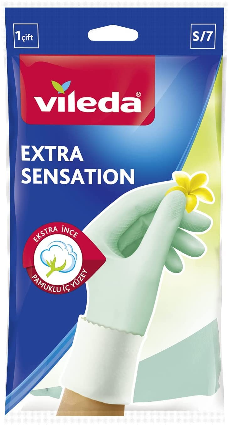 Vileda Extra Sensation Eldiven,%100 Doğal Lateks, S
