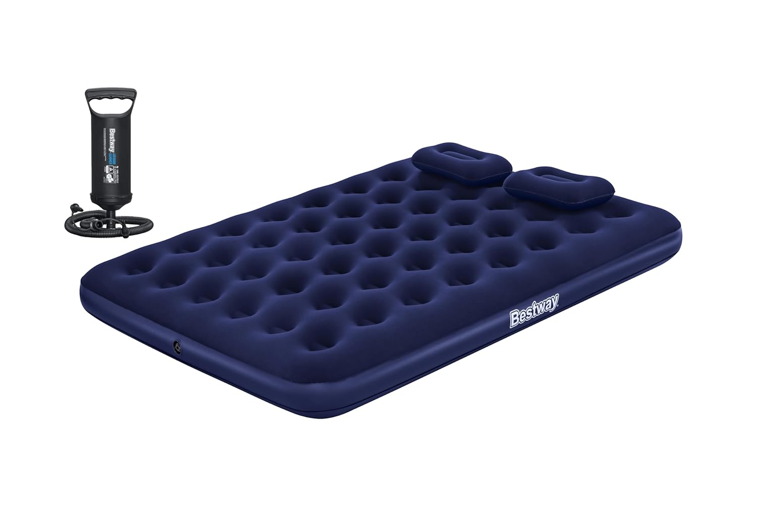 Bestway Pavillo 67374 Mavi Çift Kişilik Şişme Yatak + Pompa + 2 Yastık 203X152X22 cm