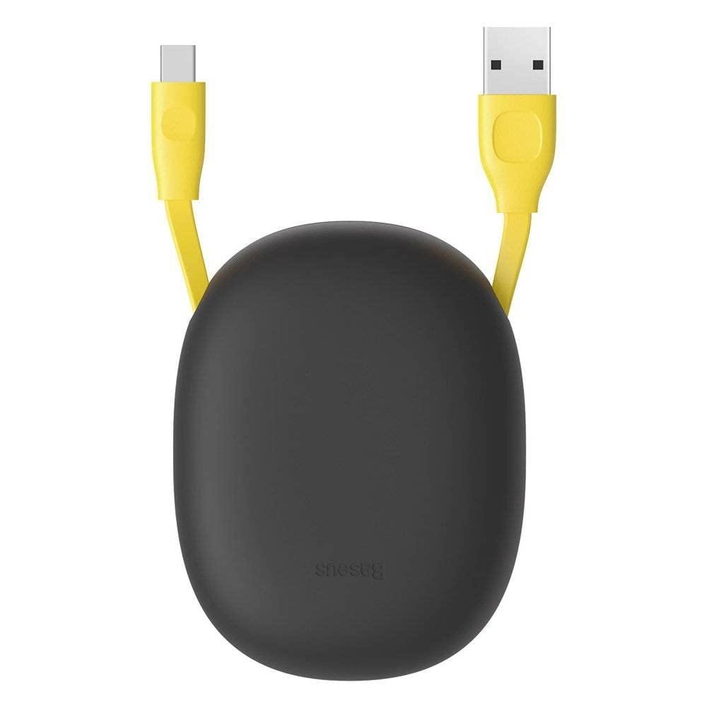 Baseus Lets Go Little, 2.0 A USB-A & Lightning Makaralı Şarj & Data Aktarım Kablosu, 1 Metre, Siyah - Sarı