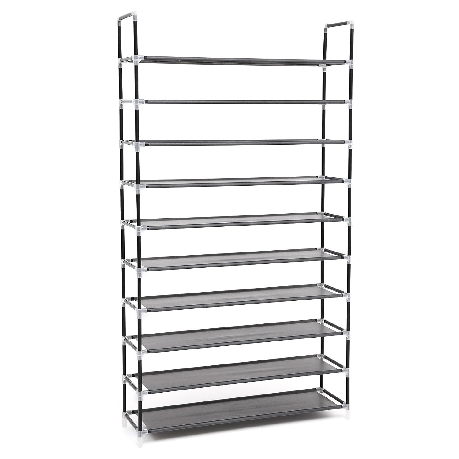 SONGMICS 10 Katlı Ayakkabı Rafı, 100x29x175 CM, Siyah, LSR10H