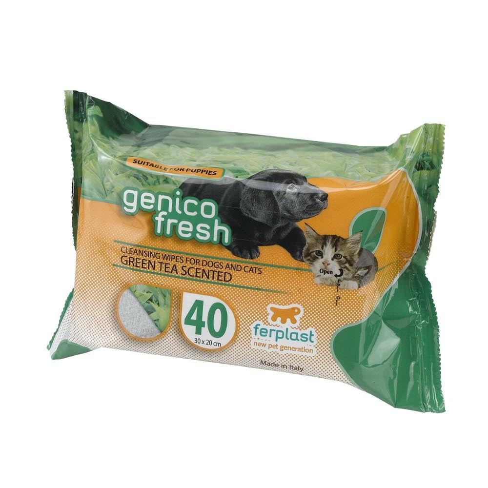 Ferplast Genico Fresh Kedi Köpek Temizleme Mendili (Yeşil Çay Kokulu)