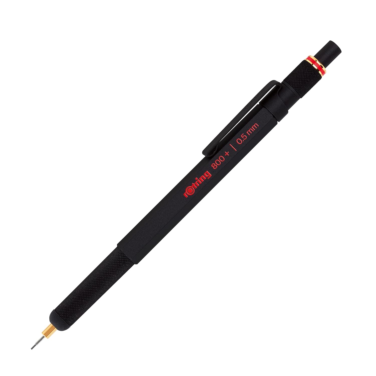 Rotring 800+ İki Fonksiyonlu Mekanik Gizli Uçlu Kurşun Kalem Siyah,0.5 mm