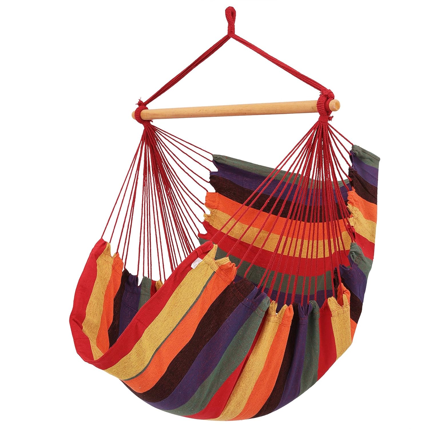 SONGMICS Hamak sandalye, 180 x 125 cm TÜV Rheinland maks. Statik yük 200 kg, iç ve dış mekan, gökkuşağı renkleri, GDC185