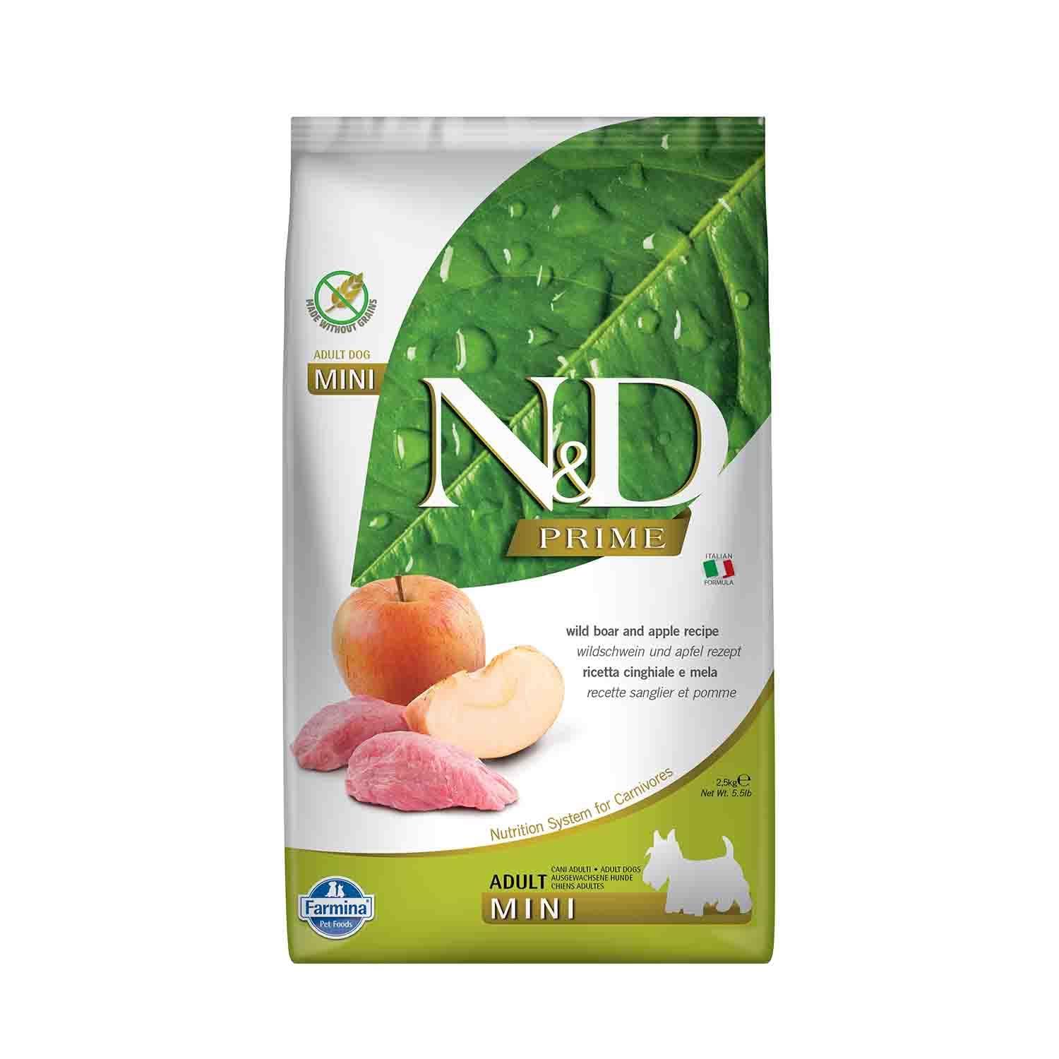 N&D Prime Yaban Domuz & Elma Adult Mini, 2.5 Kg