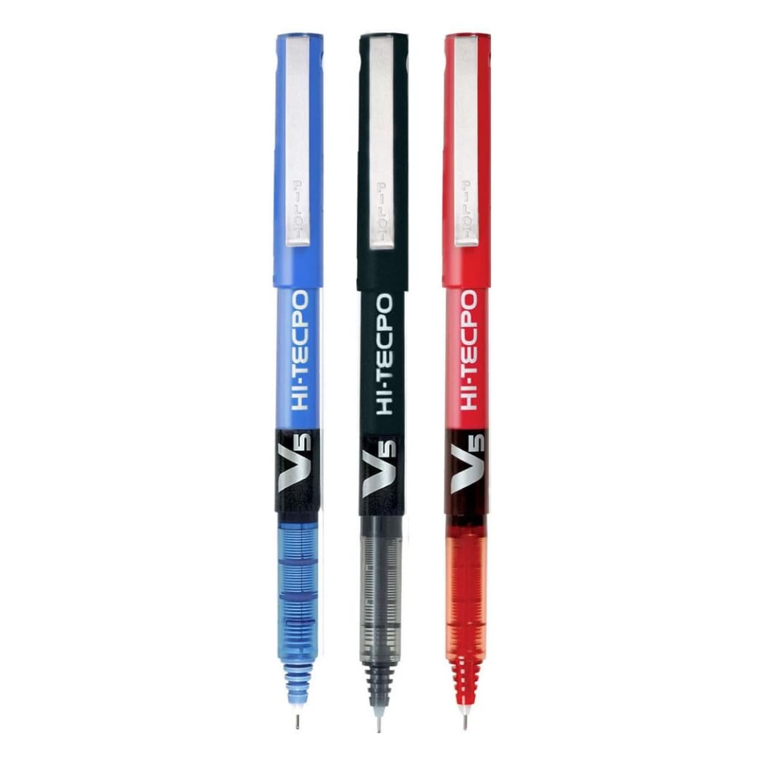 Pilot V5 Sıvı Mürekkep Roller Tükenmez Kalem - 1Mavi + 1Siyah + 1 Kırmızı, (9000014712)