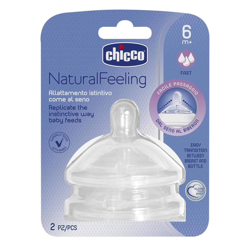 Chicco NaturalFeeling Hızlı Akışlı Biberon Emziği (6 Ay+, 2'li)