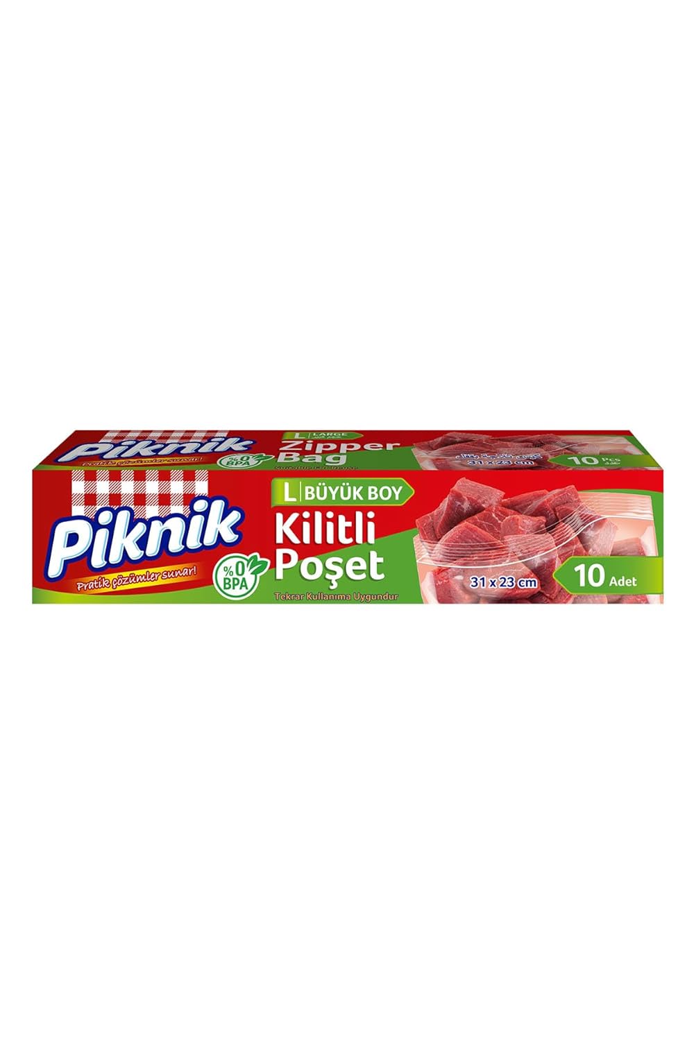 Piknik Gıda Ambalaj Kilitli Poşet Büyük 10'lu 1396