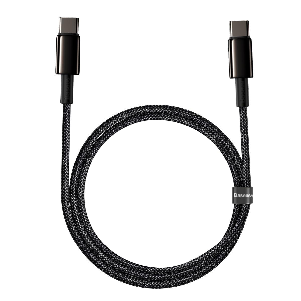 Baseus Tungsten Gold Hızlı Şarj Kablosu Type-C to Type-C 100W, 1m, Siyah