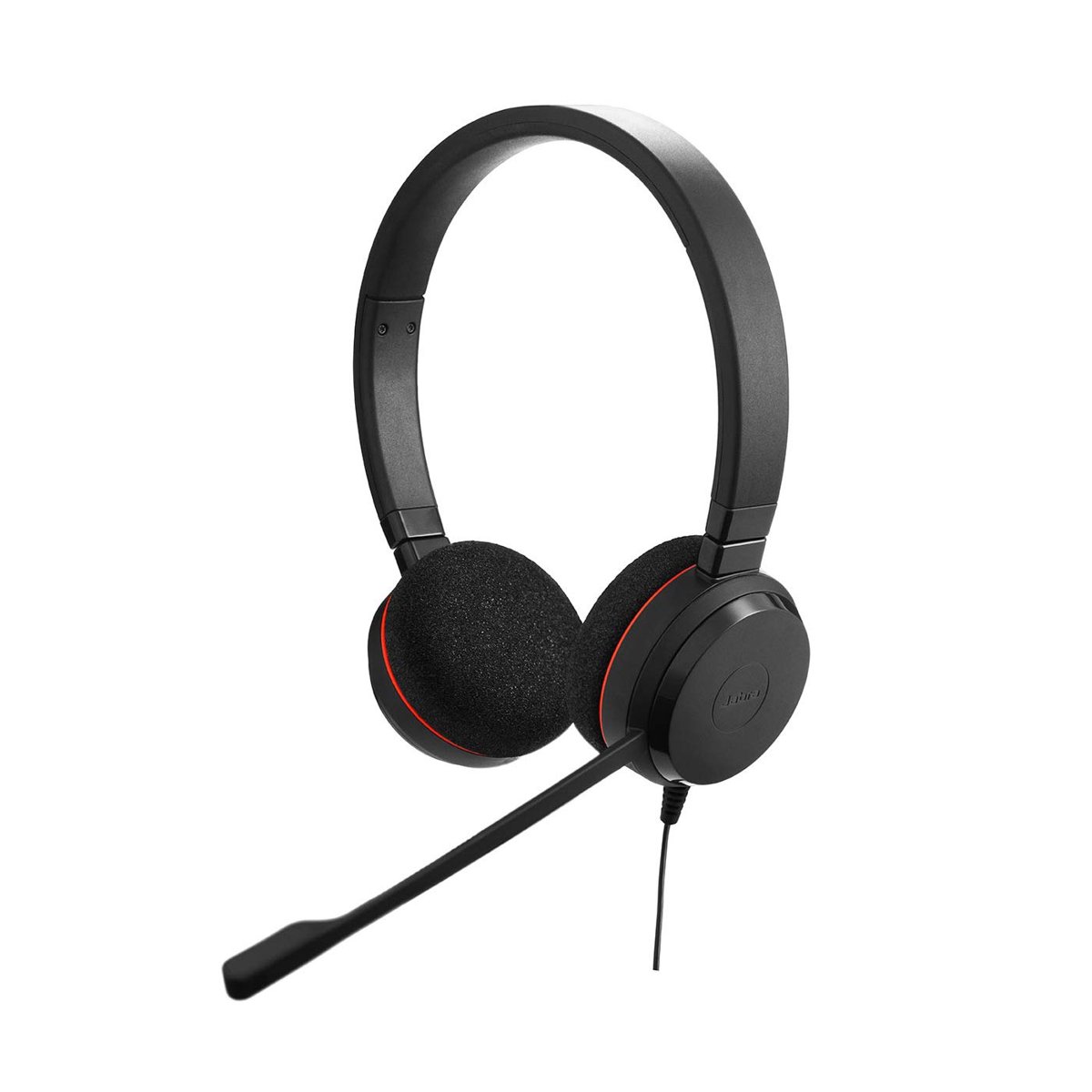 Jabra Evolve 20 Stereo Kulaklık – Microsoft Sertifikalı Kulaklıklar VoIP Softphone için Pasif Gürültü Önleyici – USB C Kontrollü – Siyah