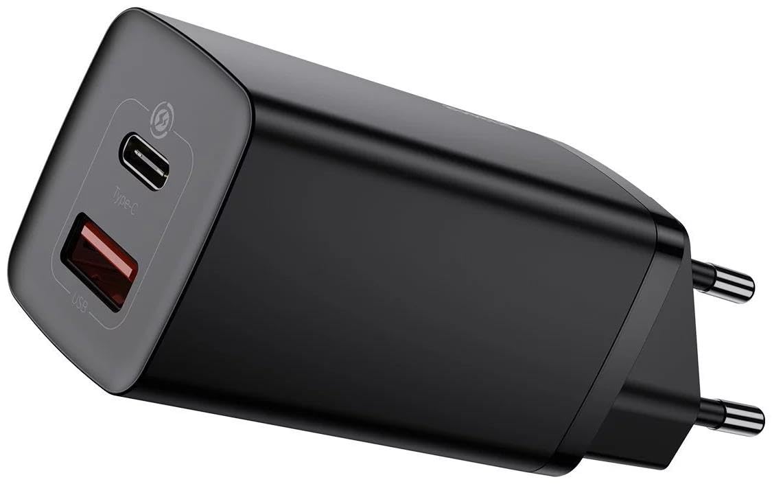 Baseus GaN2 Lite Hızlı Şarj Adaptörü C+U 65W EU, Siyah