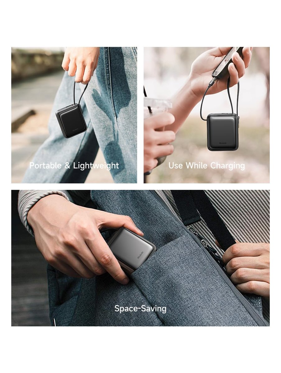 Mcdodo MC-2550 10000mAh 22.5W Dahili Kablolu Mini Powerbank