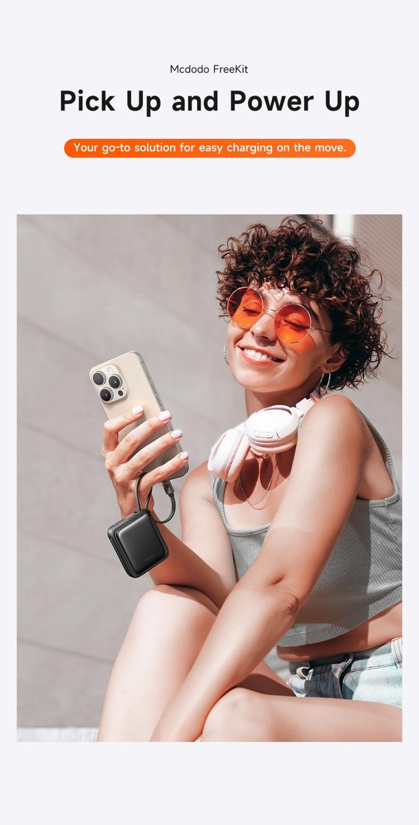 Mcdodo MC-2550 10000mAh 22.5W Dahili Kablolu Mini Powerbank