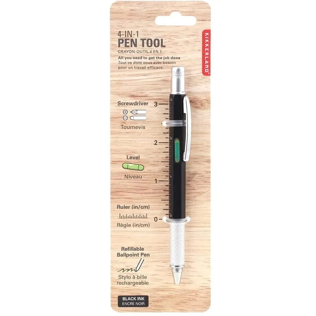 Kikkerland 4-in-1 tükenmez kalem Tool, siyah