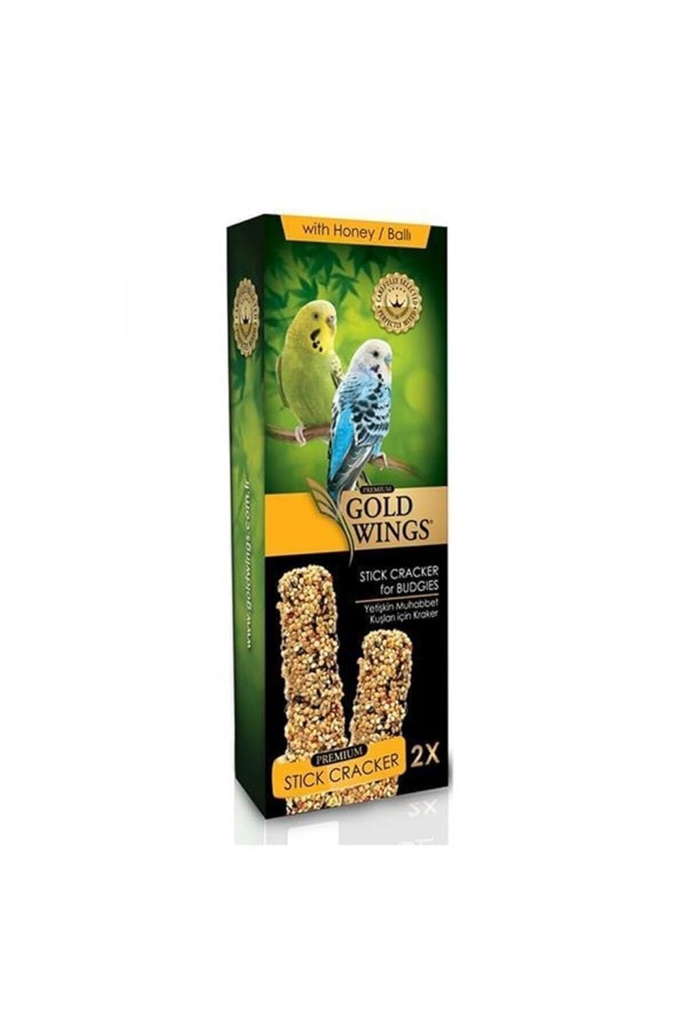 Gold Wings Premium Ballı Muhabbet Kuşu Krakeri, 2'li Kutu
