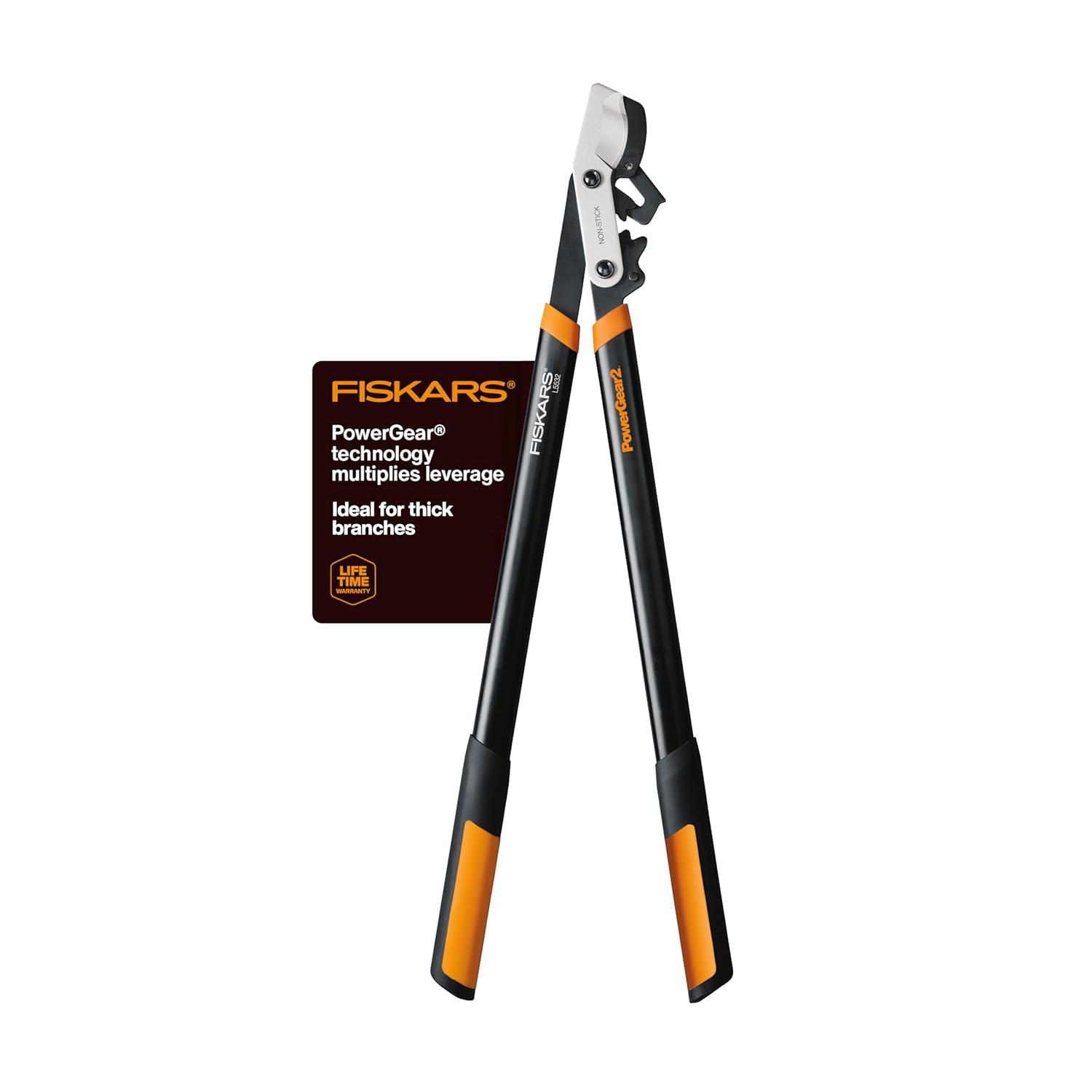 Fiskars 32 inç PowerGear2 Çelik Bıçak Bahçe Bypass Lopper ve Ağaç Düzeltici - 2 inç çapa kadar dallar için keskin hassas öğütülmüş çelik bıçak ağacı kesici bıçak