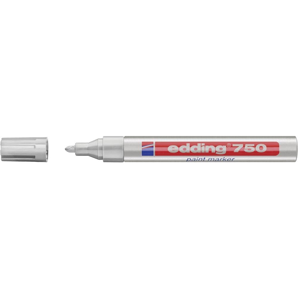 edding 750 tam örtücü boya kalemi - gümüş - 1 kalem - yuvarlak uçlu 2-4 mm
