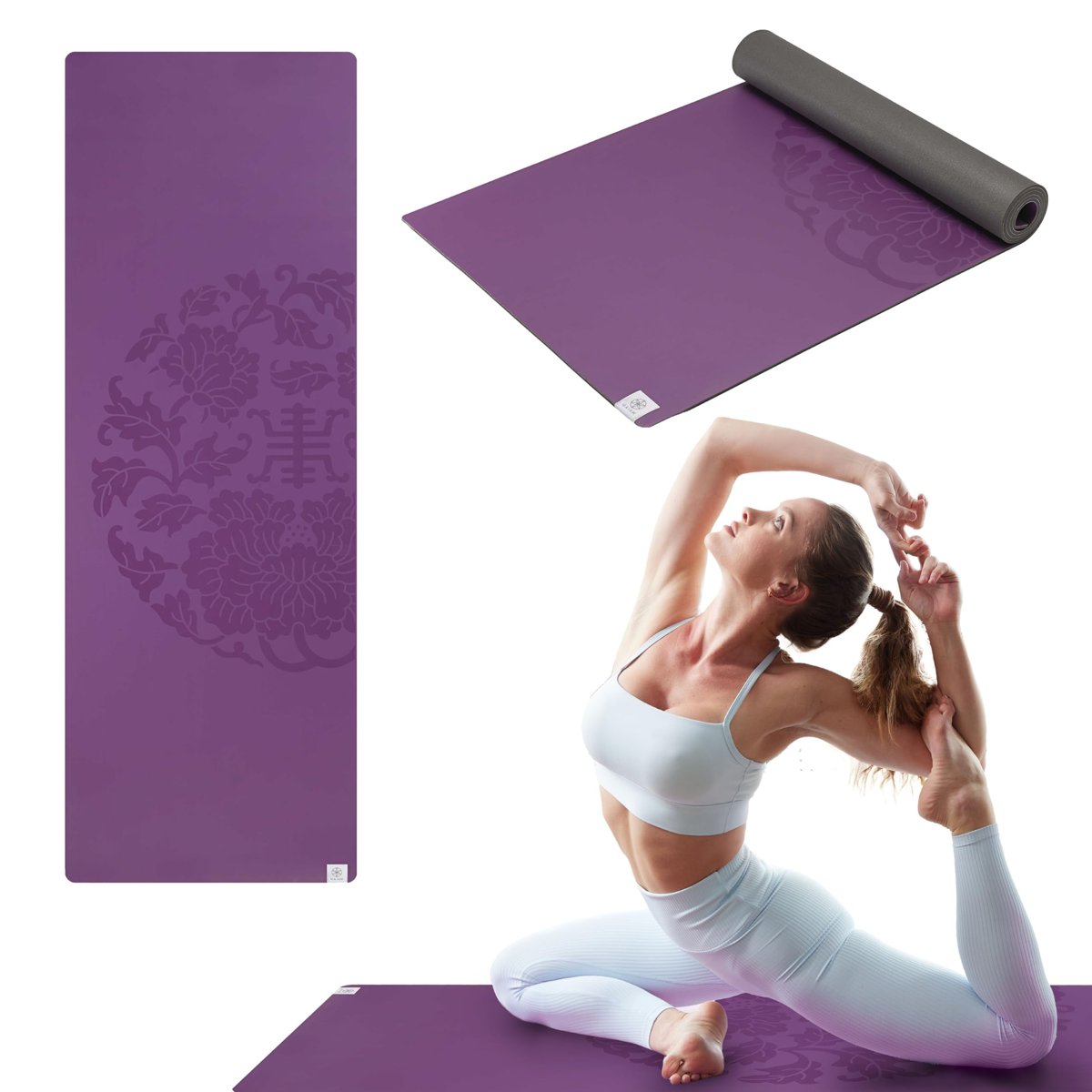 Gaiam dry-grip yoga matı – 5 mm kalınlığında kaymaz egzersiz ve fitness matı, standart veya sıcak yoga, pilates ve yer egzersizleri için – yastıklı destek, kaymaz kaplama – 173 x 61 cm