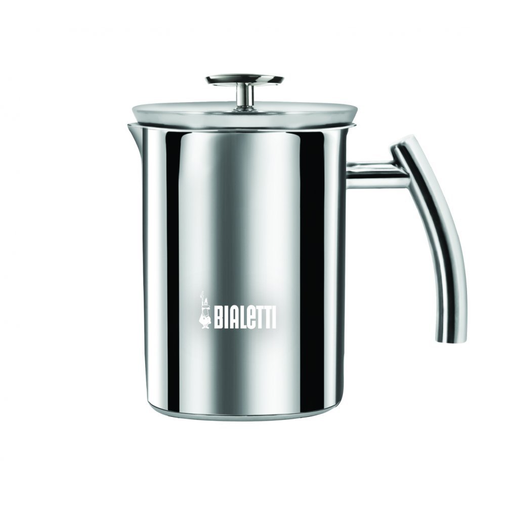 Bialetti - Süt Köpürtücü - 330mL - Paslanmaz Çelik Gövde ve Kapak - Çift Diskli Çırpıcı Kapak - Tüm Ocak Türleri İçin Uygun (İndüksiyon Dahil) - Bulaşık Makinesinde Yıkanabilir