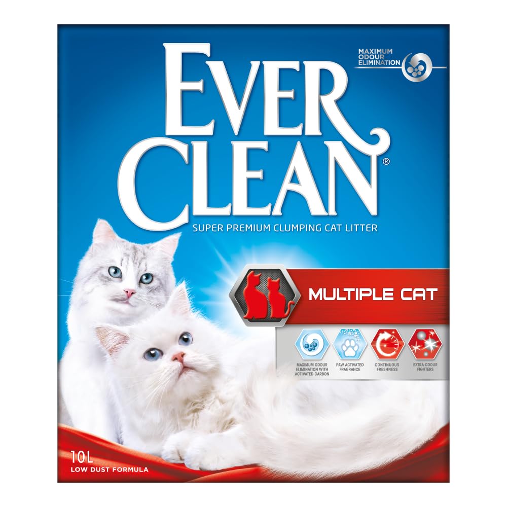 Ever Clean Multiple Cat Birden Fazla Kedili Evler için Kokulu Topaklanan Kedi Kumu 10 Lt