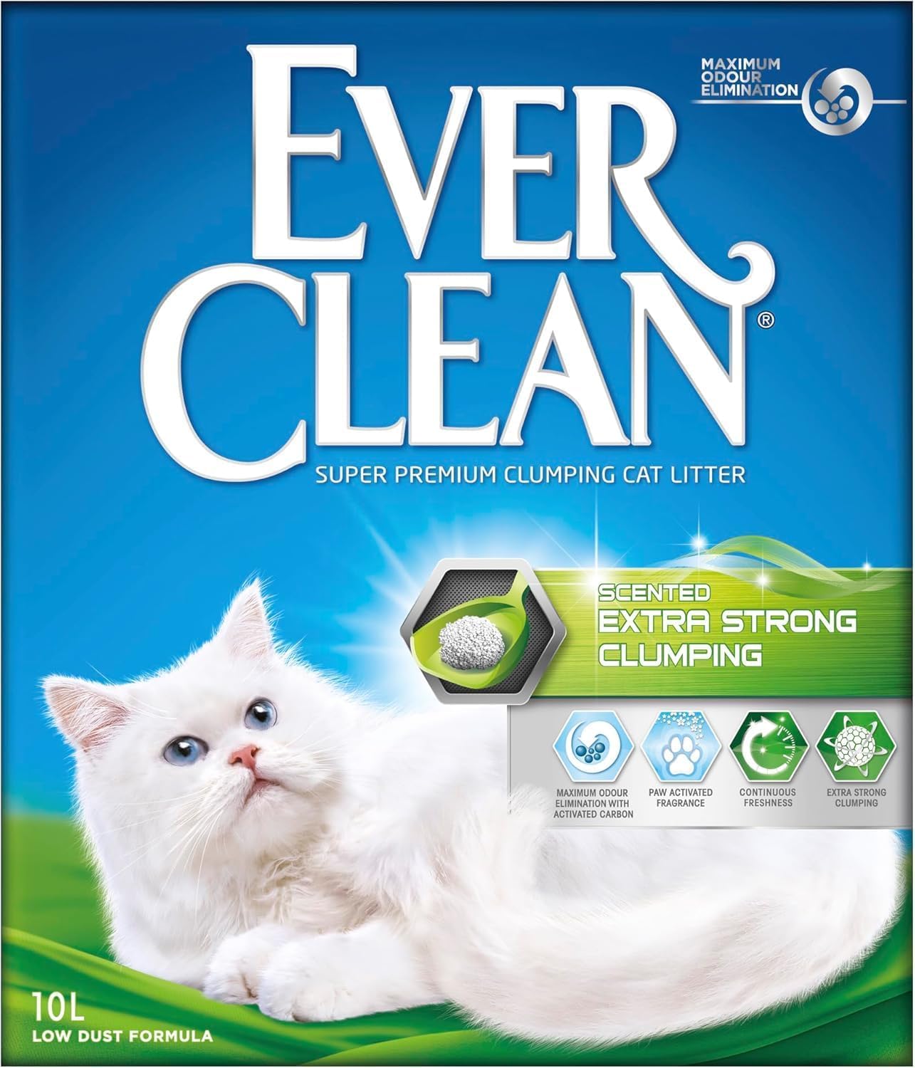 Ever Clean Extra Strong Kokulu Kedi Kumu, Ekstra Güçlü Topaklanma Formülü, 10 L