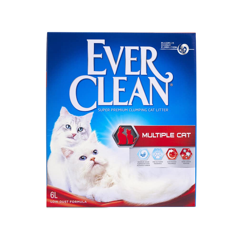 Ever Clean Multiple Cat Birden Fazla Kedili Evler için Kokulu Topaklanan Kedi Kumu 6 Lt