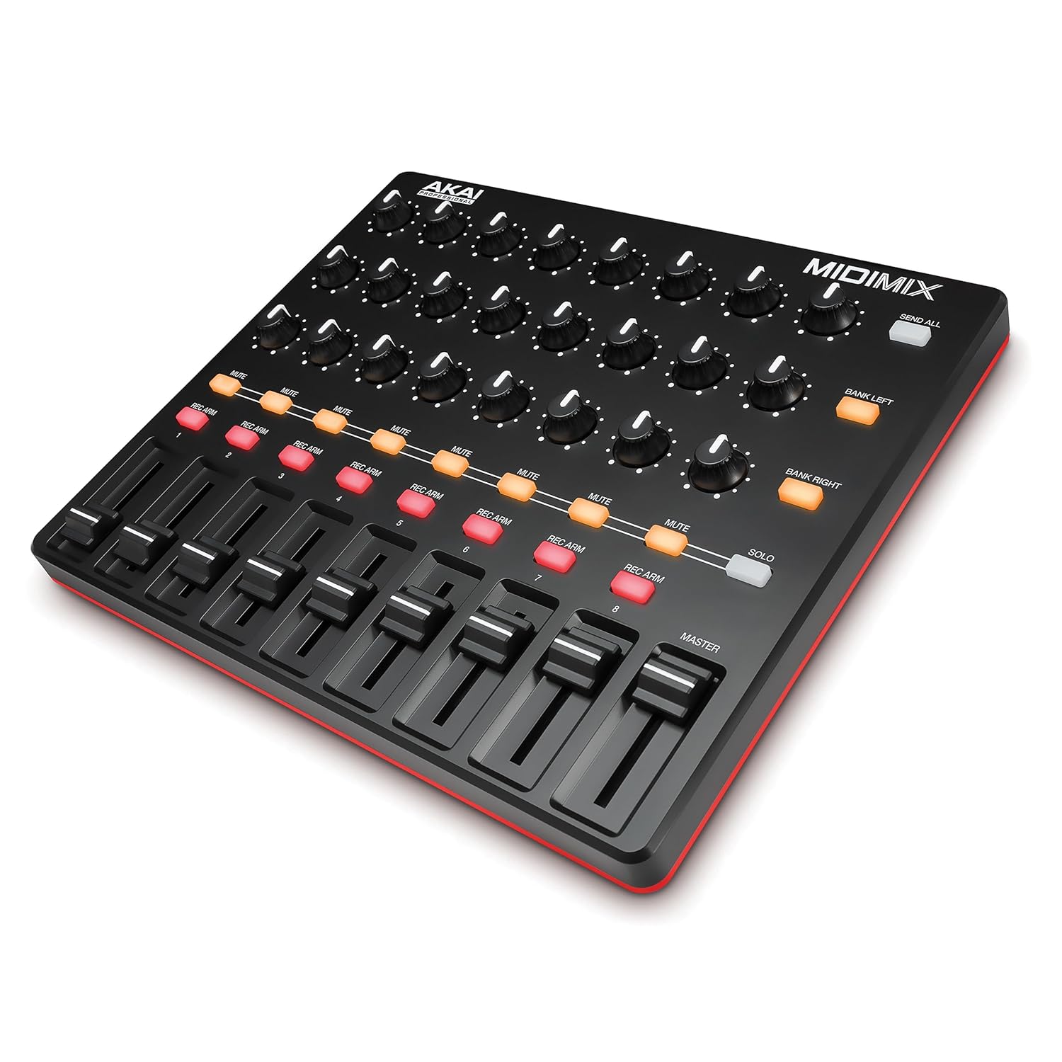 Akai Professional MIDIMIX - USB MIDI Controller Mikseri Atanabilir ve Ana Kısıcılara Sahip, 24 Düğme ve 16 Düğme, Ableton Live ile 1-1 Eşleştirme