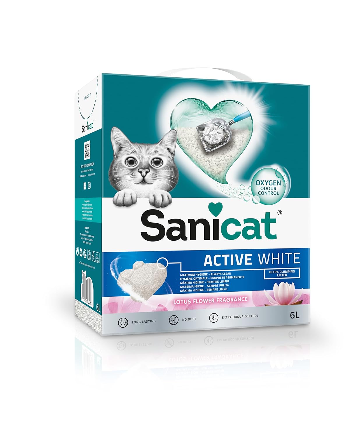 Sanicat Active White Lotus Çiçeği Topaklanan Kedi Kumu 6L