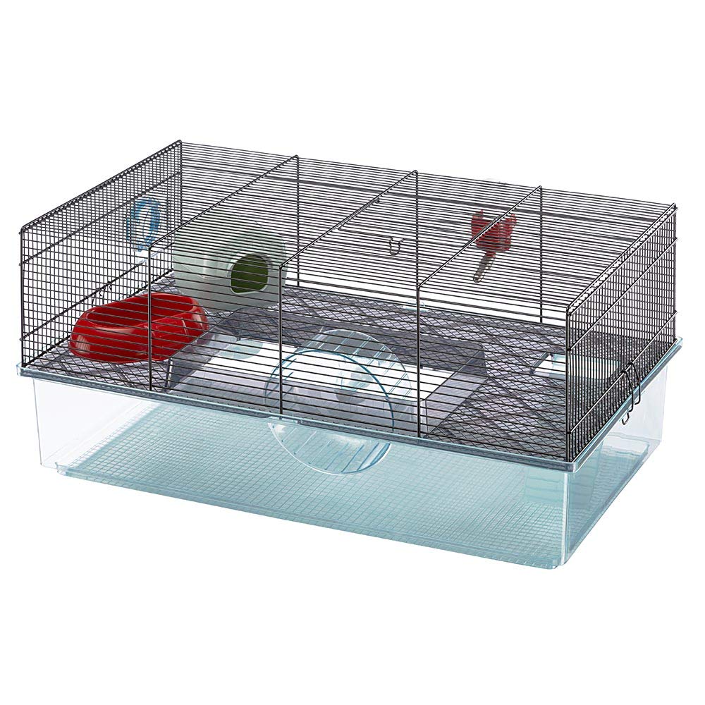 Ferplast Favola Hamster Kafesi, Su Şişesi, Tekerlekli, Yem Kasesi ve Gizli Hamster Kafesi, Ölçüler: 60 x 36 x 30 cm (U x G x Y)