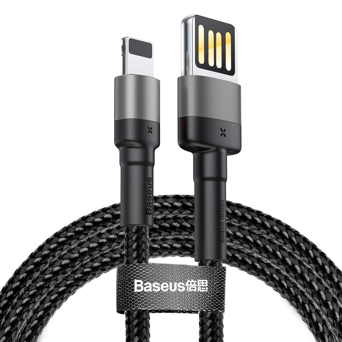 Baseus Cafule Special Edition, USB-A & Lightning 2.4 A Şarj & Data Aktarım Kablosu,1 Metre, Gri - Si