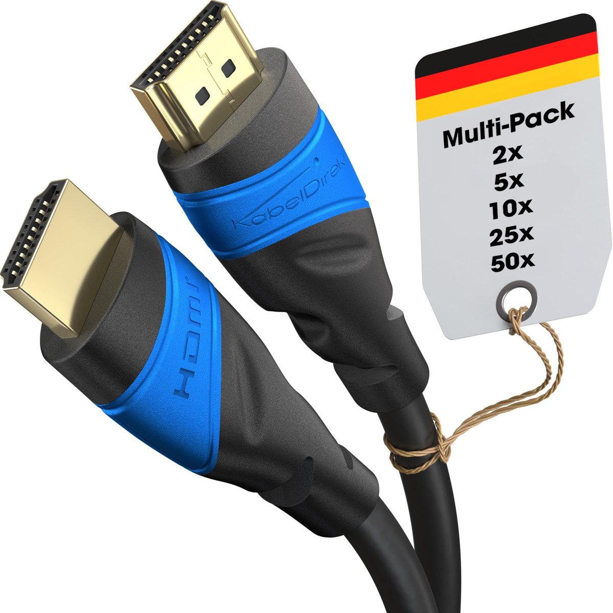 KabelDirekt – HDMI Kablosu 8K & 4K – 2x 2m – Alman Flexcore teknolojisi