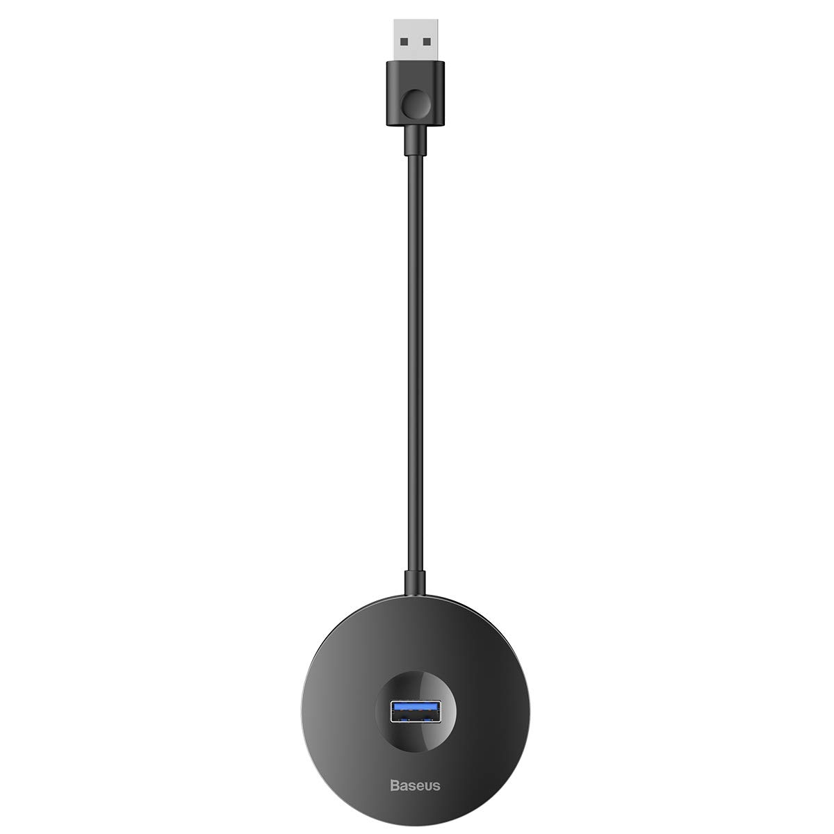 Baseus Round Box 3 in 1, Çok Fonksiyonlu Bilgisayar/Telefon Hub Adaptörü, Siyah, Kablo Uzunluğu: 12