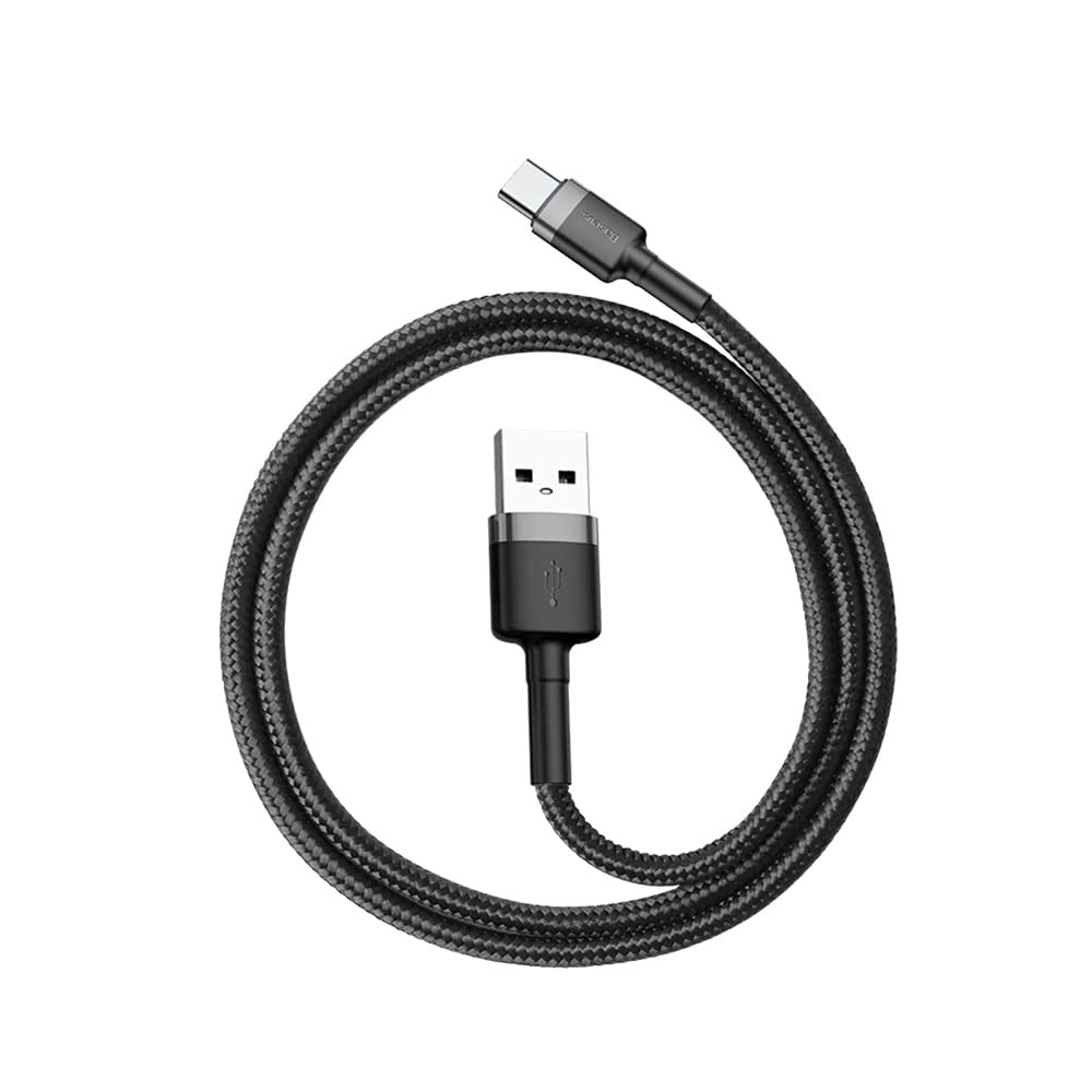 Baseus Halo, 3.0 A USB-A & USB-C Şarj & Data Aktarım Kablosu, 1 Metre, Siyah