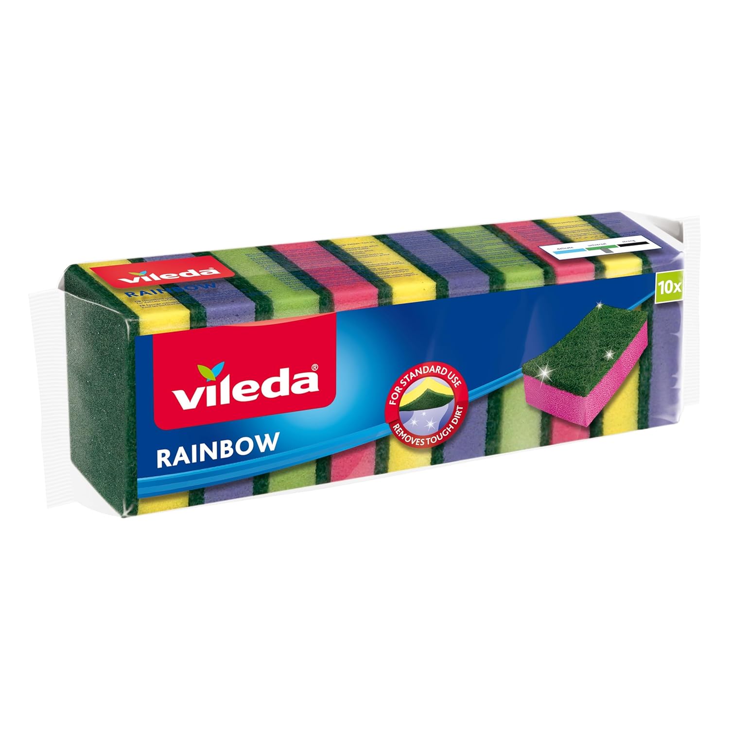 Vileda Ekonomik Bulaşık Süngeri, 10'lu Ekonomik Paket, Rainbow