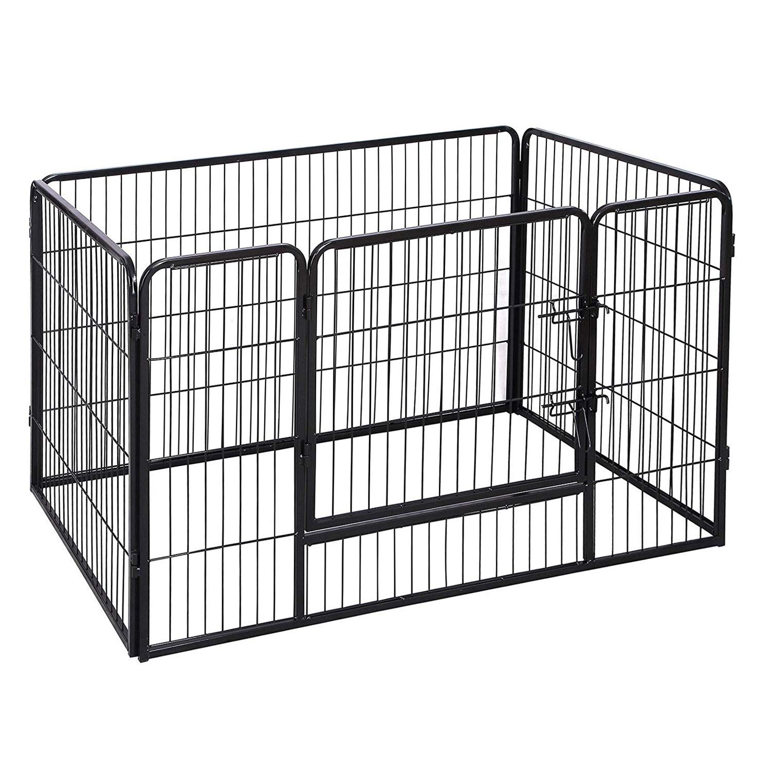 FEANDREA evcil hayvanlar için muhafaza, köpek yavrusu çıkışı, taşınabilir, 122 x 80 x 70 cm, siyah PPK74H