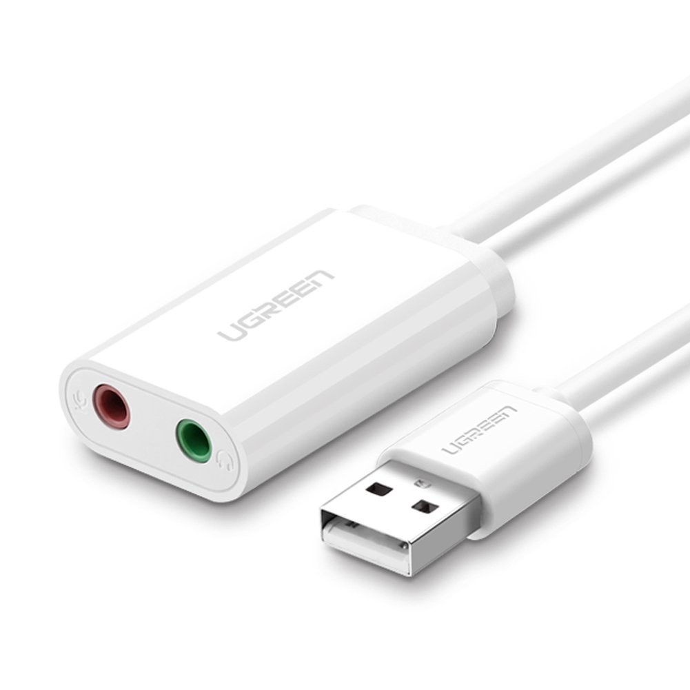 Ugreen Harici 3.5 mm USB Ses Kartı, Beyaz