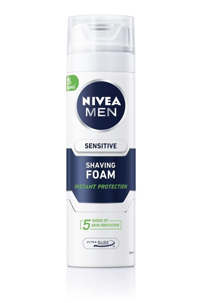 Nivea MEN Erkek Tıraş Köpüğü 200ml, Hassas Ciltler, Hızlı Koruma, Rahatlatıcı, Konforlu Tıraş Deneyimi