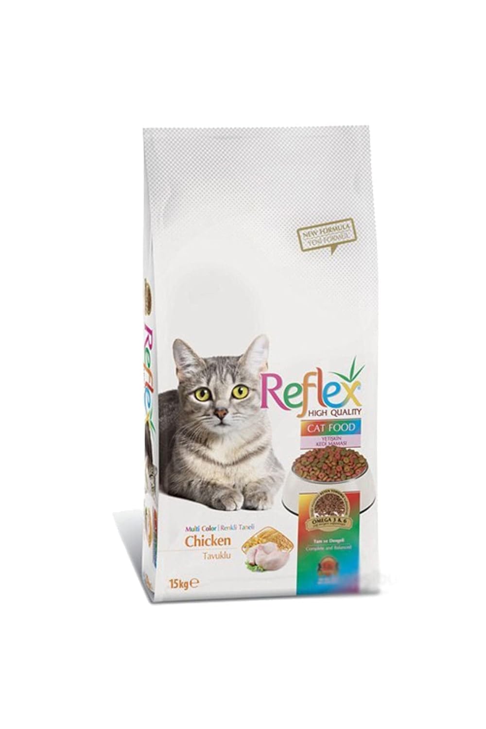 Reflex Renkli Tanecikli Yetişkin Kedi Maması 15 Kg