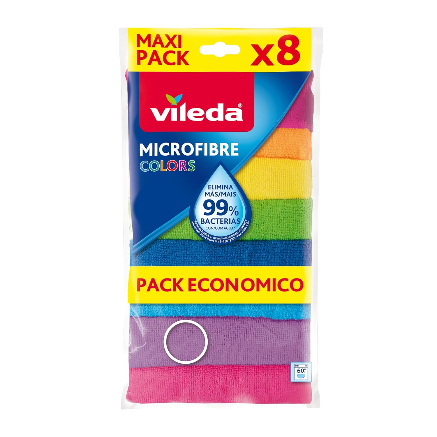 Vileda Colors Mikrofiber Bez, Çok renkli, 8 Parça