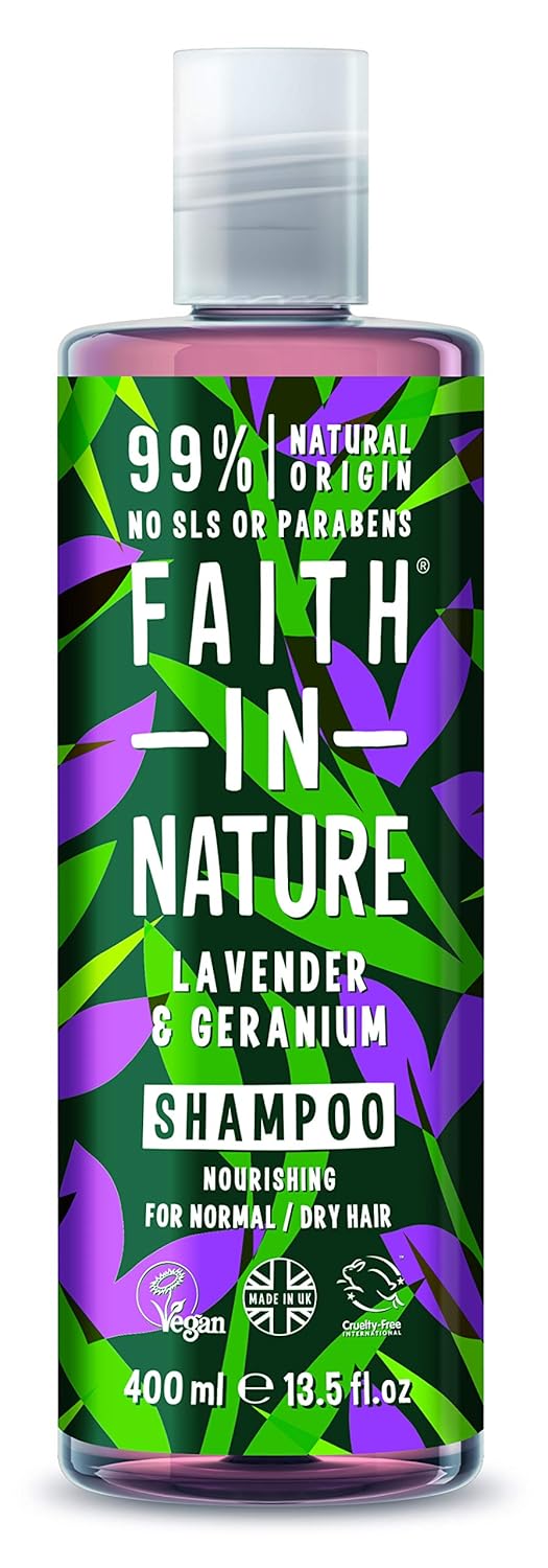 FAITH IN NATURE %99 Doğal Rahatlatıcı Şampuan Normal & Kuruya Dönük Saçlar İçin (Lavanta & Sardunya, 400 ml)